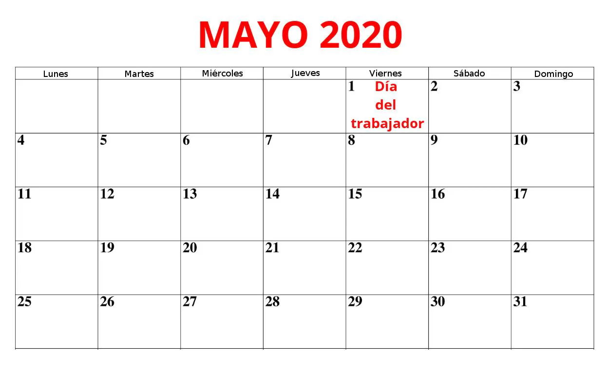 1 de mayo 2020 festivo Día del trabajador El Correo